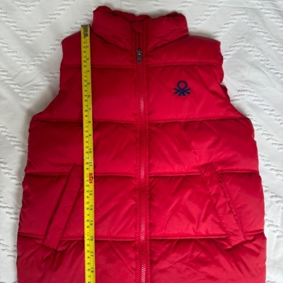 United Colours of Benetton Youth Large Unisex Red Puffer Vest - Picture 7 of 11